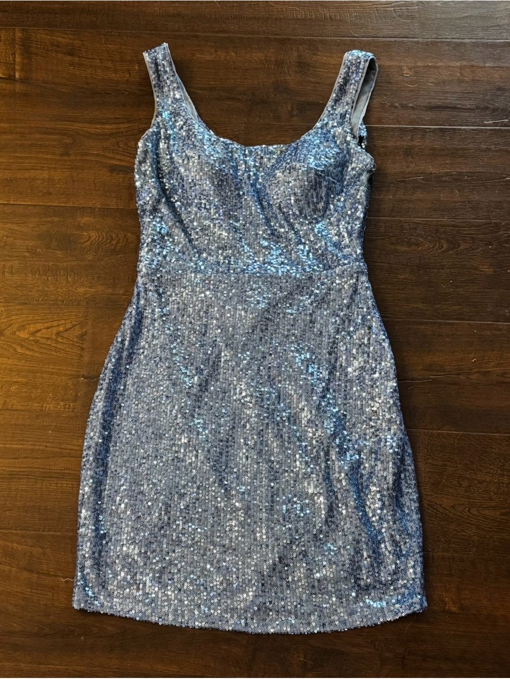Blue Sequin Sleeveless homecoming dress size 7/8